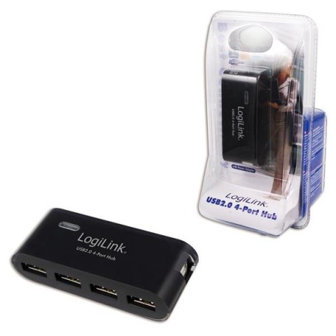 Hub USB LogiLink UA0085 4xUSB 2.0, aktywny, czarny Hub USB LogiLink UA0085 4xUSB 2.0, aktywny, czarny