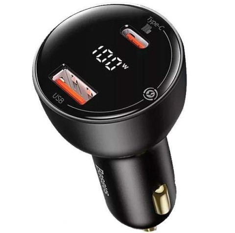 Ładowarka samochodowa Baseus TZCCZX-01 100W z gniazdem USB QC3.0 oraz USB-C PD 3.0 PPS Ładowarka samochodowa Baseus TZCCZX-01 100W z gniazdem USB QC3.0 oraz USB-C PD 3.0 PPS