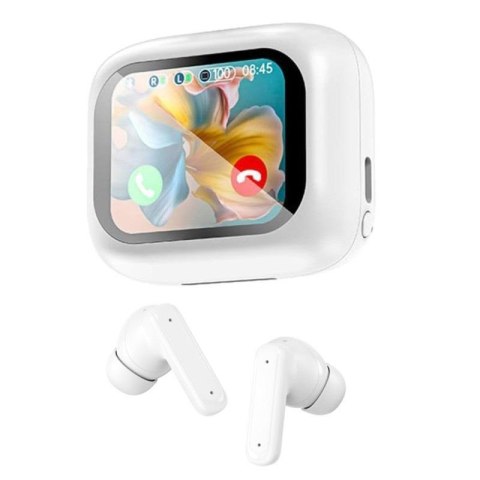 Słuchawki z mikrofonem Techly bezprzewodowe dokanałowe Bluetooth, etui z ekranem LCD, redukcja szumów ANC, equalizer Słuchawki z mikrofonem Techly bezprzewodowe dokanałowe Bluetooth, etui z ekranem LCD, redukcja szumów ANC, equalizer