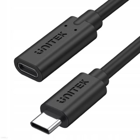 Kabel USB-C Unitek C14086BK-1.5M Przedłużacz, 10Gbps, 4K, PD 100W, M/F, 1,5m Kabel USB-C Unitek C14086BK-1.5M Przedłużacz, 10Gbps, 4K, PD 100W, M/F, 1,5m