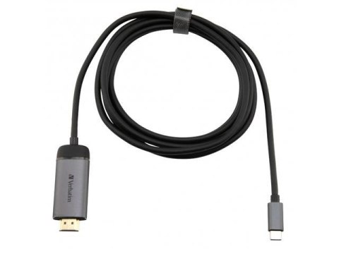 Kabel adapter Verbatim USB type-C(M) - HDMI(M) 1,5m (Thunderbolt 3) czarno-srebrny Kabel adapter Verbatim USB type-C(M) - HDMI(M) 1,5m (Thunderbolt 3) czarno-srebrny