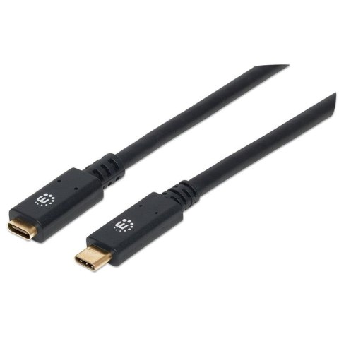 Kabel/przedłużacz Manhattan USB-C 3.2 Gen1 M/F 1m czarny Kabel/przedłużacz Manhattan USB-C 3.2 Gen1 M/F 1m czarny
