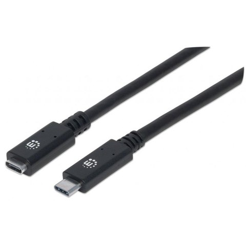 Kabel/przedłużacz Manhattan USB-C 3.2 Gen2 M/F 0,5m czarny Kabel/przedłużacz Manhattan USB-C 3.2 Gen2 M/F 0,5m czarny