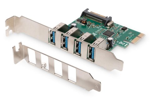 Kontroler USB 3.0 DIGITUS PCIe, 4x USB 3.0, Chipset VL805 Kontroler USB 3.0 DIGITUS PCIe, 4x USB 3.0, Chipset VL805