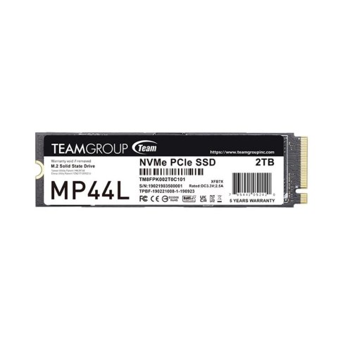 Dysk SSD Team Group MP44L 2TB M.2 PCIe NVMe Gen4 x4 (4800/4400 MB/s) Dysk SSD Team Group MP44L 2TB M.2 PCIe NVMe Gen4 x4 (4800/4400 MB/s)