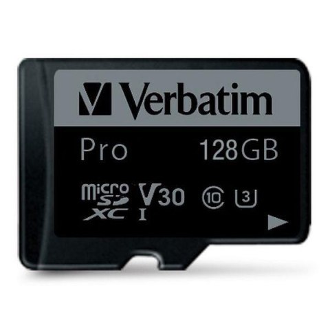 Karta pamięci Micro SDXC Verbatim Pro U3 128GB (90/45 MB/s) Class 10 U3 V30 + adapter Karta pamięci Micro SDXC Verbatim Pro U3 128GB (90/45 MB/s) Class 10 U3 V30 + adapter