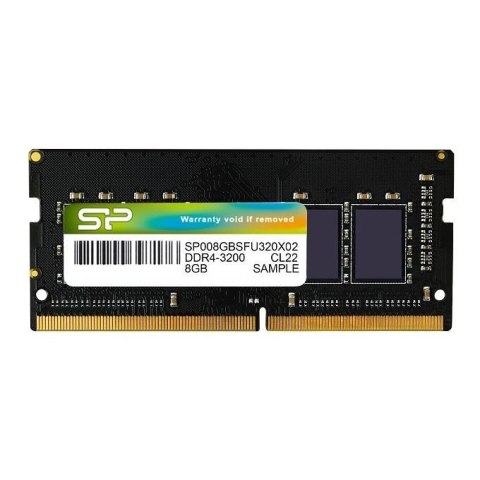 Pamięć SODIMM DDR4 Silicon Power 8GB (1x8GB) 3200MHz CL22 1,2V Pamięć SODIMM DDR4 Silicon Power 8GB (1x8GB) 3200MHz CL22 1,2V