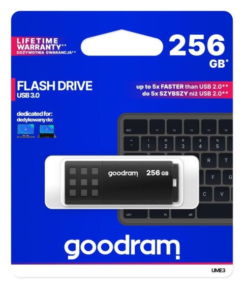Pendrive GOODRAM 256GB UME3 USB 3.2 Gen 1 Black Pendrive GOODRAM 256GB UME3 USB 3.2 Gen 1 Black