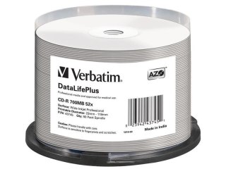 Płyty CD-R Verbatim 52x Cake 50 szt DL AZO Nadruk