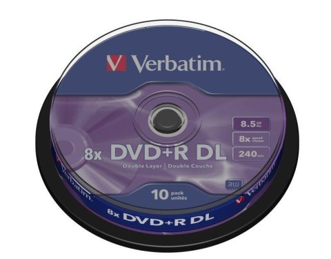 Płyty DVD+R DL Verbatim 8x 8,5GB Matt Silver (Cake 10) Płyty DVD+R DL Verbatim 8x 8,5GB Matt Silver (Cake 10)