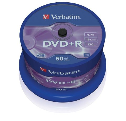Płyty DVD+R Verbatim 16x 4.7GB Matt Silver (Cake 50) Płyty DVD+R Verbatim 16x 4.7GB Matt Silver (Cake 50)