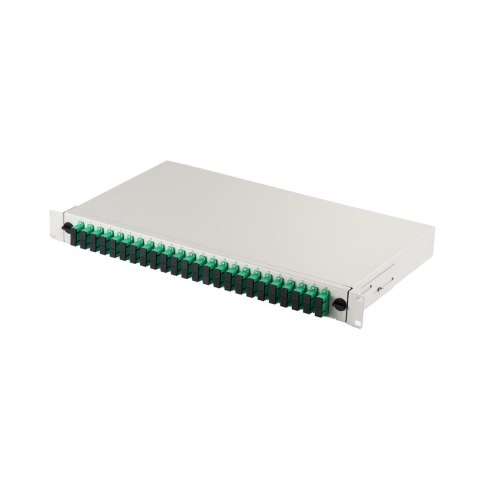 Przełącznica światłowodowa/Panel krosowy DIGITUS z wyposażeniem 19'' 1U, 24x SC APC dx, OS2, pigtaile, adaptery, tacki, wysuwany Przełącznica światłowodowa/Panel krosowy DIGITUS z wyposażeniem 19'' 1U, 24x SC APC dx, OS2, pigtaile, adaptery, tacki, wysuwany