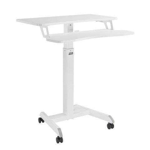 Stacja robocza, mobilna, z regulacją wysokości i podwójną platformą Ergo Office, do pracy w pozycji stojącej, biała max. 8kg ER- Stacja robocza, mobilna, z regulacją wysokości i podwójną platformą Ergo Office, do pracy w pozycji stojącej, biała max. 8kg ER-