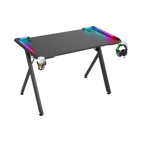 Biurko gamingowe Defender GAMER czarne RGB dla gracza Biurko gamingowe Defender GAMER czarne RGB dla gracza
