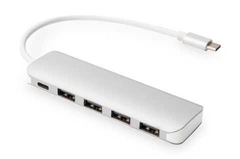 Hub USB DIGITUS 4-portowy USB 3.0 SuperSpeed z Typ C PD 3.0 aluminium Hub USB DIGITUS 4-portowy USB 3.0 SuperSpeed z Typ C PD 3.0 aluminium