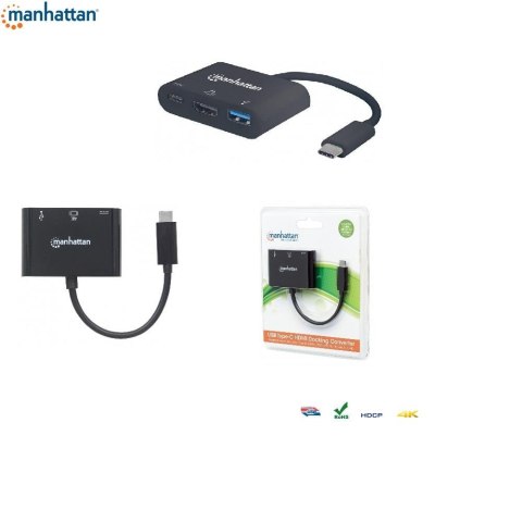 Kabel adapter Manhattan USB-C 3.1 na HDMI/USB-A/USB-C Kabel adapter Manhattan USB-C 3.1 na HDMI/USB-A/USB-C