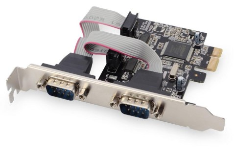 Kontroler COM DIGITUS PCIe, 2x RS-232/COM, Low Profile, Chipset AX99100 Kontroler COM DIGITUS PCIe, 2x RS-232/COM, Low Profile, Chipset AX99100