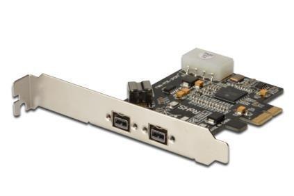 Kontroler FireWire (800) DIGITUS PCIe, 2x zew. 1x wew. IEEE1394b 9-pin, Low Profile Kontroler FireWire (800) DIGITUS PCIe, 2x zew. 1x wew. IEEE1394b 9-pin, Low Profile