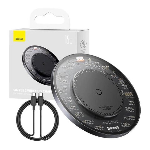 Ładowarka bezprzewodowa indukcyjna QI Baseus Simple 2 CCJJ050001 15W Ładowarka bezprzewodowa indukcyjna QI Baseus Simple 2 CCJJ050001 15W