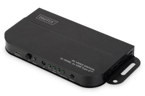 Przełącznik/Switch DIGITUS HDMI 3-portowy 4K 60Hz UHD 3D HDR HDCP 2.2, 1x USB Typ C Przełącznik/Switch DIGITUS HDMI 3-portowy 4K 60Hz UHD 3D HDR HDCP 2.2, 1x USB Typ C