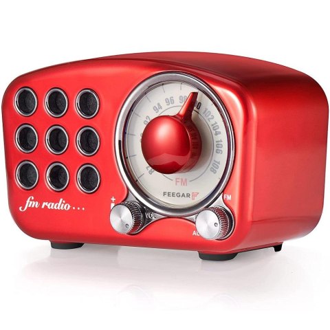 Radio FM z głośnikiem BT Feegar Retro czerwone Radio FM z głośnikiem BT Feegar Retro czerwone