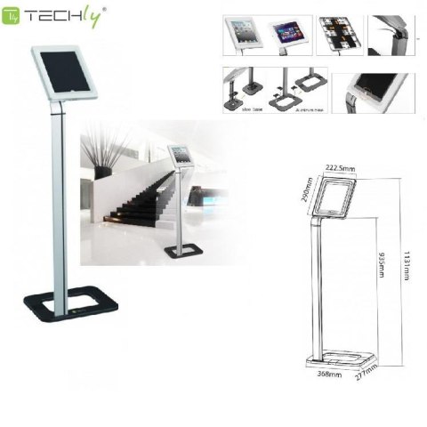 Stojak podłogowy na tablet Techly 9,7"-10,1" z ramką Stojak podłogowy na tablet Techly 9,7"-10,1" z ramką