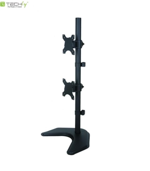 Uchwyt biurkowy LCD/LED Techly 13"-27" 20kg, 2 monitory, pion, czarny Uchwyt biurkowy LCD/LED Techly 13"-27" 20kg, 2 monitory, pion, czarny