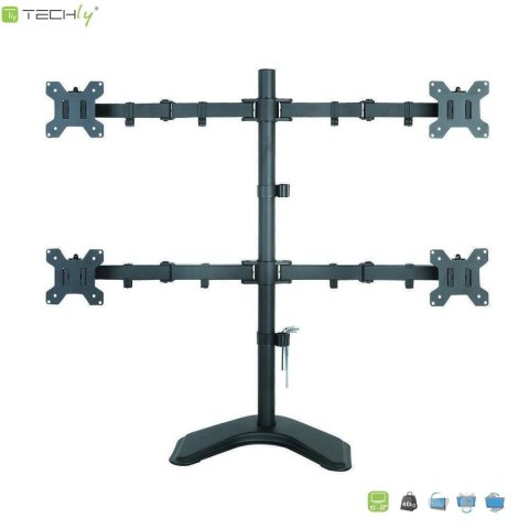 Uchwyt biurkowy Techly 13"-27", 4x10kg regulowany Uchwyt biurkowy Techly 13"-27", 4x10kg regulowany
