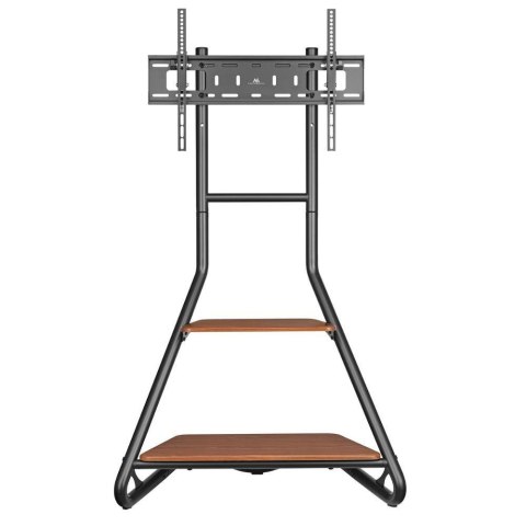 Uchwyt wolnostojący pod TV / narożny Maclean w stylu bauhaus dwupoziomowe drewniane półki 40kg max 37-75'' MC-455 Uchwyt wolnostojący pod TV / narożny Maclean w stylu bauhaus dwupoziomowe drewniane półki 40kg max 37-75'' MC-455