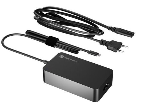 Zasilacz sieciowy uniwersalny Natec Grayling USB-C 45W do laptopów, tabletów, telefonów Zasilacz sieciowy uniwersalny Natec Grayling USB-C 45W do laptopów, tabletów, telefonów