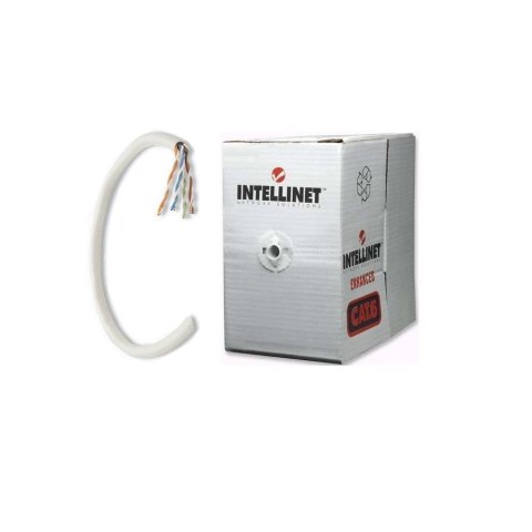 Kabel instalacyjny Intellinet skrętka Cat6 UTP drut 100% miedź 305m, szary, 23AWG, szpula Kabel instalacyjny Intellinet skrętka Cat6 UTP drut 100% miedź 305m, szary, 23AWG, szpula