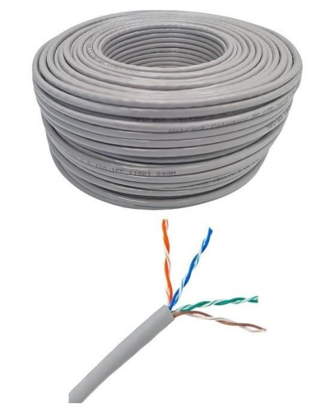 Kabel sieciowy skrętka LAN Netrack cat 5e UTP, szary, 305m , CCA Kabel sieciowy skrętka LAN Netrack cat 5e UTP, szary, 305m , CCA