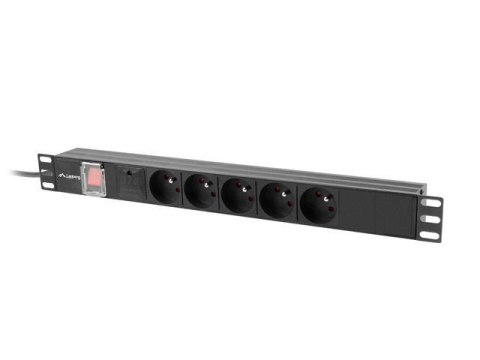 Listwa zasilająca Rack PDU 19" Lanberg 1U 10A 5x 230V PL 2M C14 Czarna Listwa zasilająca Rack PDU 19" Lanberg 1U 10A 5x 230V PL 2M C14 Czarna
