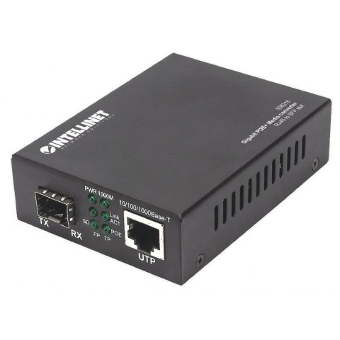 Media Konwerter/zasilacz PoE+ Intellinet Gigabit 1000Base-T RJ45 na Slot SFP, 120km Media Konwerter/zasilacz PoE+ Intellinet Gigabit 1000Base-T RJ45 na Slot SFP, 120km