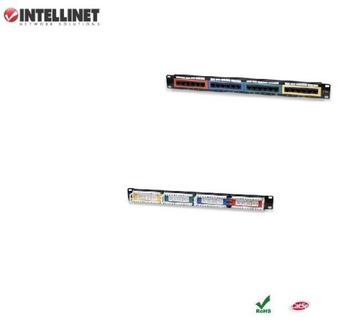 Patch panel Intellinet 24 porty, 1U, kolorowe moduły Patch panel Intellinet 24 porty, 1U, kolorowe moduły