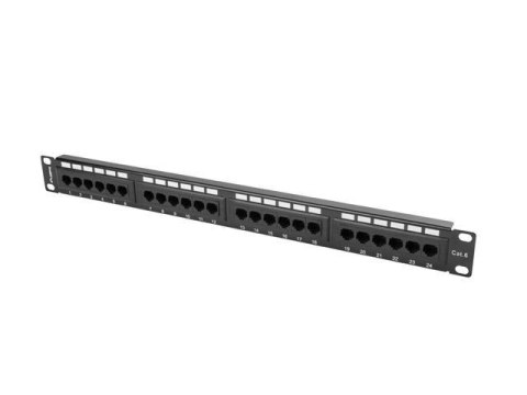 Patch panel Lanberg PPU6-1024-B 24 port 1U kat.6 czarny Patch panel Lanberg PPU6-1024-B 24 port 1U kat.6 czarny