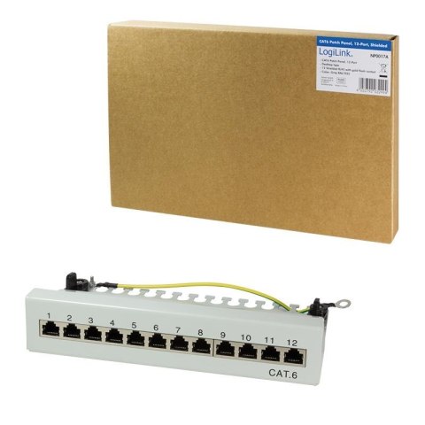 Patch panel stacjonarny LogiLink NP0017A 12x RJ45 kat.6 ekranowany Patch panel stacjonarny LogiLink NP0017A 12x RJ45 kat.6 ekranowany