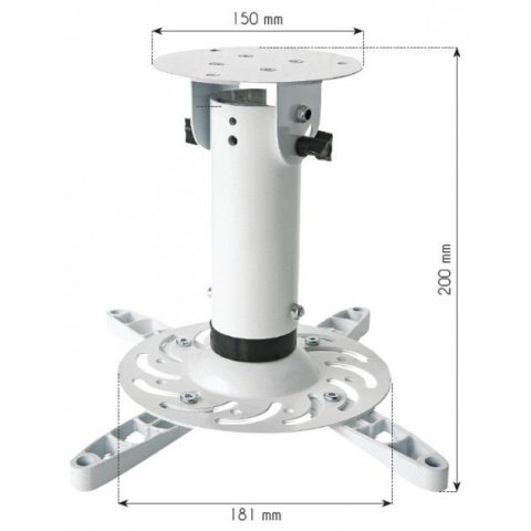 Ramię do projektora Techly 20 cm. 15kg, sufitowe, białe Ramię do projektora Techly 20 cm. 15kg, sufitowe, białe
