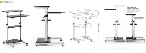 Stolik prezentacyjny / Mobilne biurko Techly do projektora/notebooka, mobilny czarny Stolik prezentacyjny / Mobilne biurko Techly do projektora/notebooka, mobilny czarny