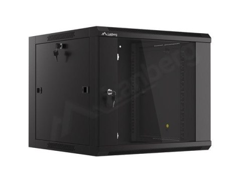 Szafa instalacyjna Lanberg rack wisząca 19" 9U 600 drzwi szklane czarna (złożona) Szafa instalacyjna Lanberg rack wisząca 19" 9U 600 drzwi szklane czarna (złożona)