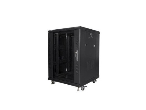 Szafa instalacyjna Rack stojąca 19" 15U 600x600 czarna Lanberg (flat pack) Szafa instalacyjna Rack stojąca 19" 15U 600x600 czarna Lanberg (flat pack)
