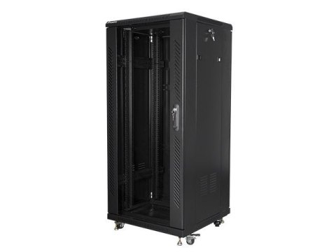 Szafa instalacyjna Rack stojąca 19" 27U 600x600 czarna Lanberg (flat pack) Szafa instalacyjna Rack stojąca 19" 27U 600x600 czarna Lanberg (flat pack)