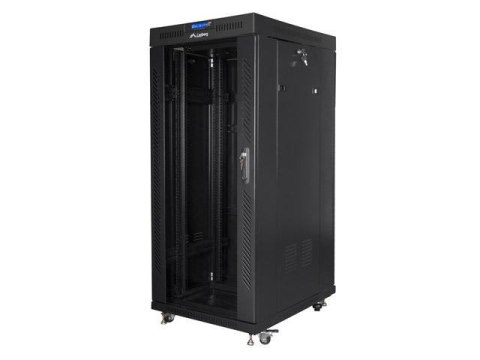 Szafa instalacyjna Rack stojąca 19" 27U 800x1200 Drzwi Szklane czarna Lanberg (flat pack) LCD Szafa instalacyjna Rack stojąca 19" 27U 800x1200 Drzwi Szklane czarna Lanberg (flat pack) LCD
