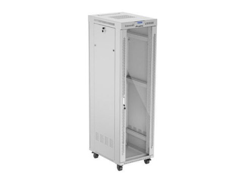 Szafa instalacyjna Rack stojąca 19" 42U 600x800 szara drzwi szklane LCD Lanberg (flat pack) Szafa instalacyjna Rack stojąca 19" 42U 600x800 szara drzwi szklane LCD Lanberg (flat pack)
