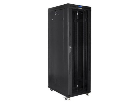 Szafa instalacyjna Rack stojąca 19" 42U 800x1000 czarna drzwi szklane LCD Lanberg (flat pack) Szafa instalacyjna Rack stojąca 19" 42U 800x1000 czarna drzwi szklane LCD Lanberg (flat pack)