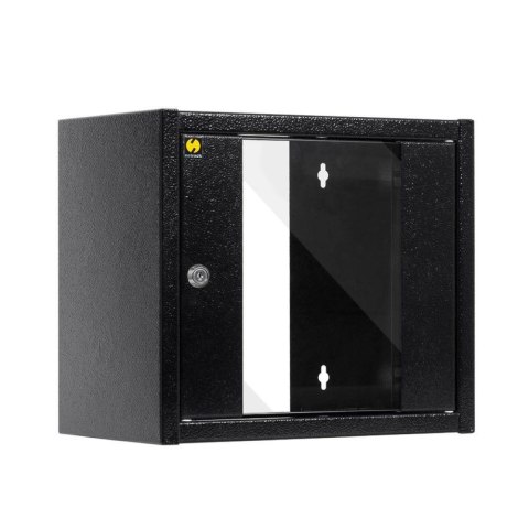 Szafa wisząca 10'' Netrack, 6U/300 mm - czarny, drzwi przeszklone Szafa wisząca 10'' Netrack, 6U/300 mm - czarny, drzwi przeszklone