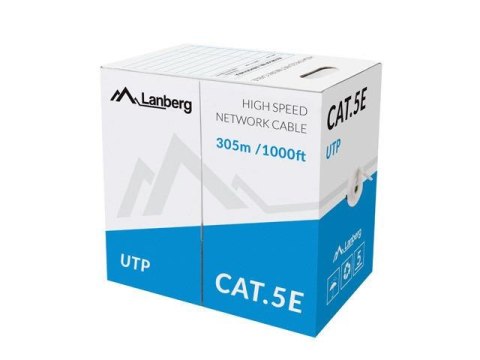 Kabel UTP Lanberg 100Mb/s 305m drut CCA czarny Kabel UTP Lanberg 100Mb/s 305m drut CCA czarny