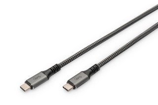 Kabel połączeniowy DIGITUS PREMIUM USB 4.0 Typ USB C/USB C M/M 40Gbps PD 3.1 240W 8K 60Hz czarny nylon 1m