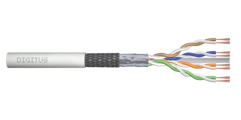 Kabel teleinformatyczny patchcordowy DIGITUS kat.6, SF/UTP, linka, AWG 26/7, LSOH, 100m, szary, karton Kabel teleinformatyczny patchcordowy DIGITUS kat.6, SF/UTP, linka, AWG 26/7, LSOH, 100m, szary, karton