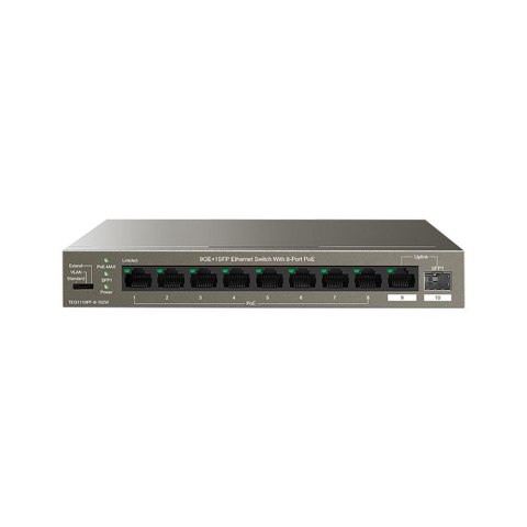 Switch niezarządzalny Tenda TEG1110PF-8-102W 8-port 1GbE PoE 102W Switch niezarządzalny Tenda TEG1110PF-8-102W 8-port 1GbE PoE 102W